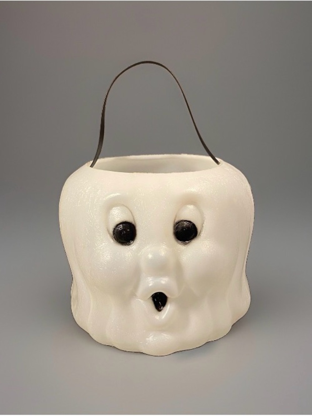 Vintage General Foam Plastics Ghost Blow Mold Halloween Candy Bucket